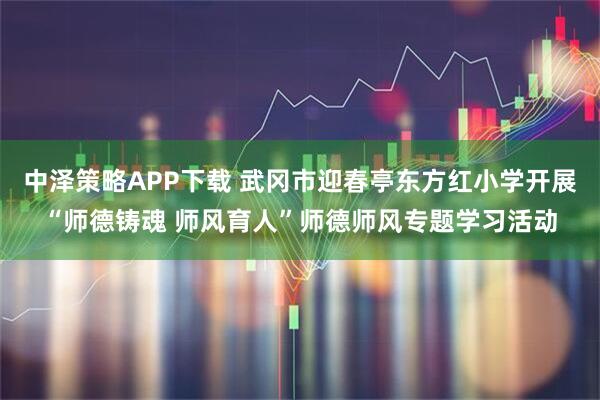 中泽策略APP下载 武冈市迎春亭东方红小学开展“师德铸魂 师风育人”师德师风专题学习活动